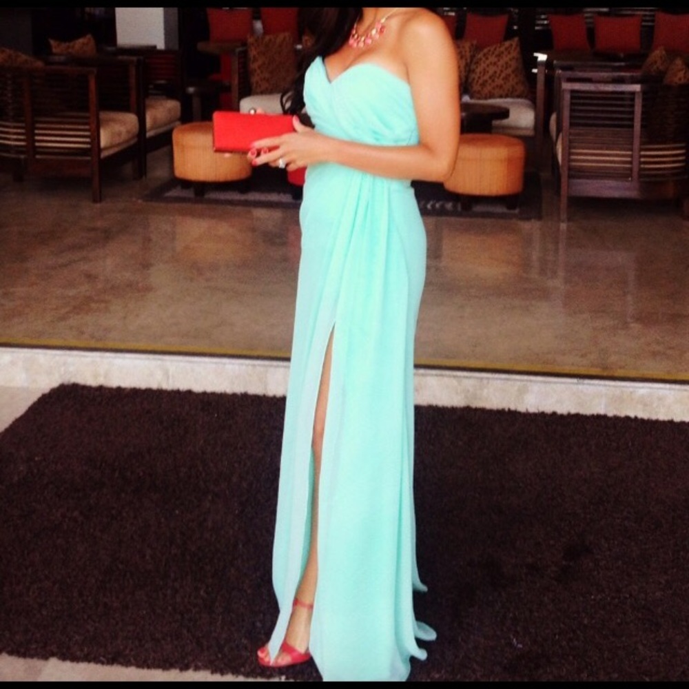 Aquamarine evening gown