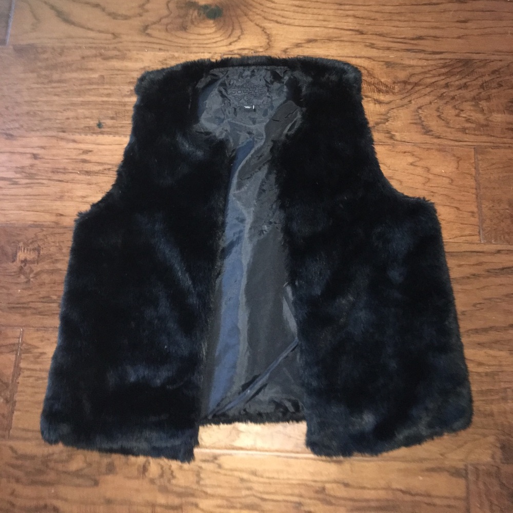 Black Faux Fur Vest