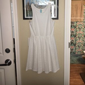 White skater style formal dress