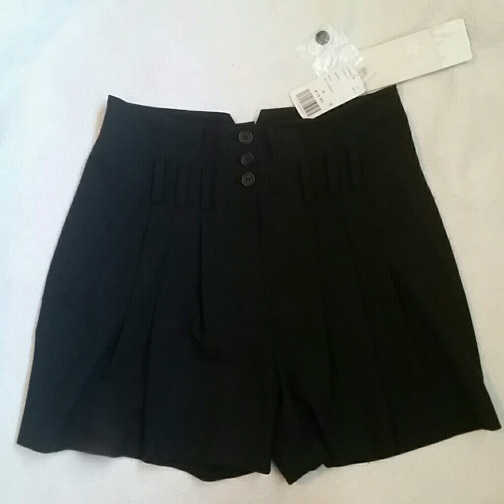 Black high waisted dress shorts