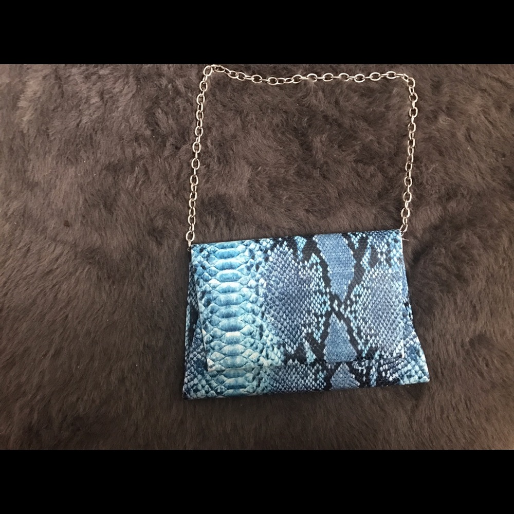 Blue Snakeskin Purse