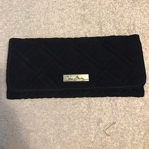 Vera Bradley Trifold Wallet in navy microfiber