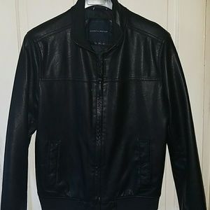 black leather jacket