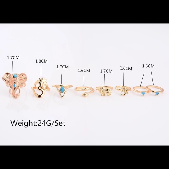 🌺2FOR$10🌺✨8 Piece Boho Ring Set // OM Elephant✨ - Picture 5 of 8