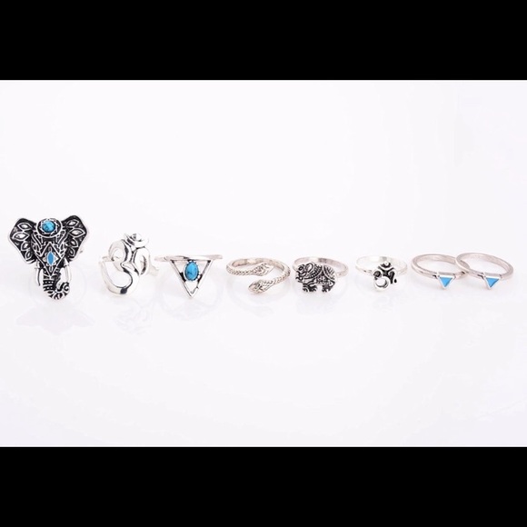 🌺2FOR$10🌺✨8 Piece Boho Ring Set // OM Elephant✨ - Picture 7 of 8