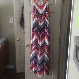Multicolored striped maxi dress