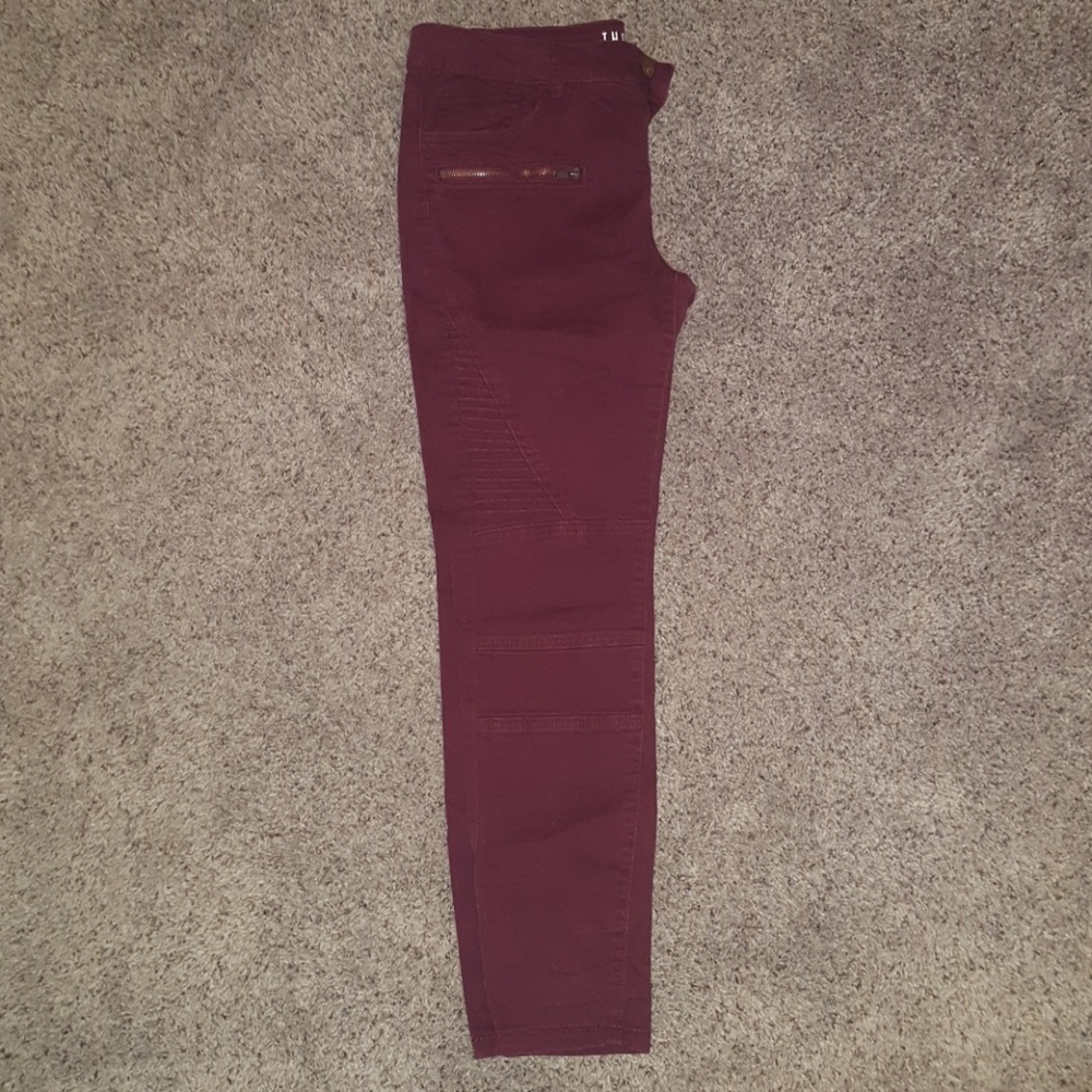 Maroon skinny jeans