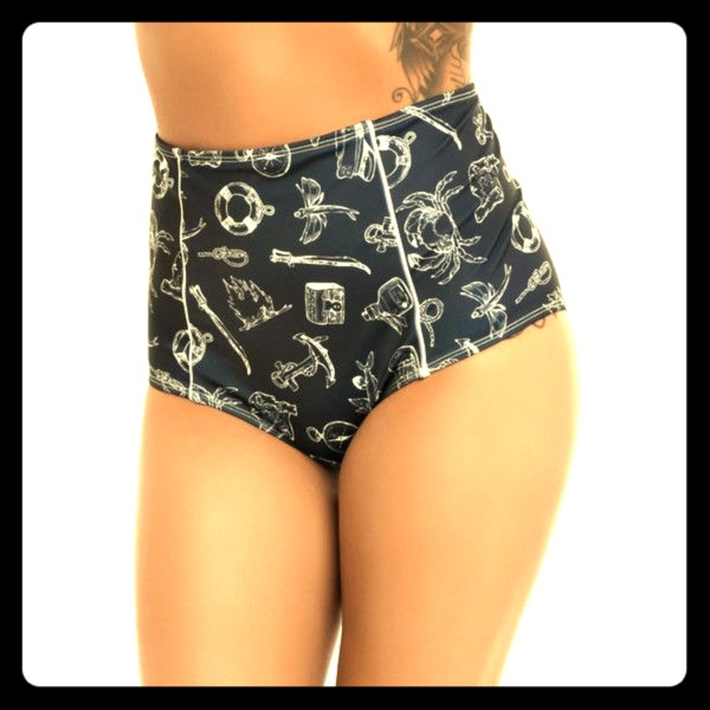 NWT Hell Bunny PinUp High Waisted Bikini Bottom