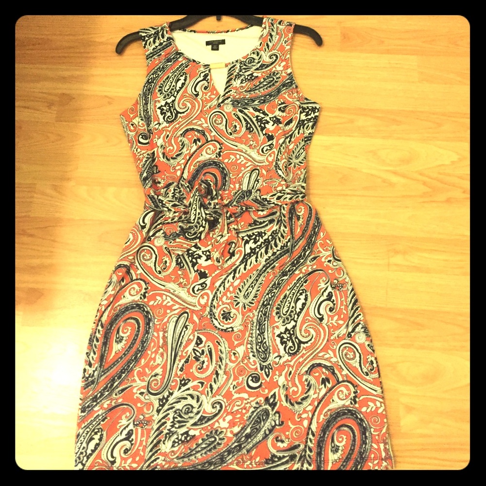 Ann Taylor paisley, sleeveless dress