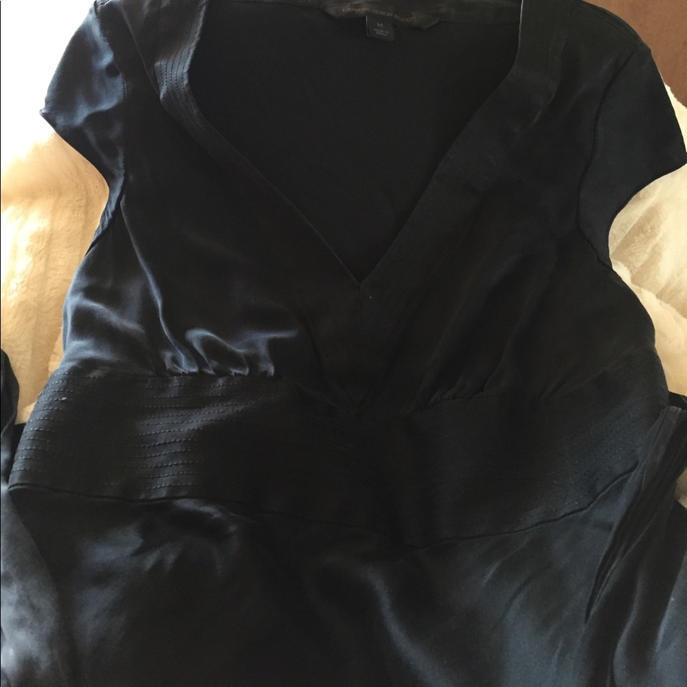 Express black silk dress top