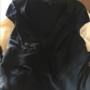 Express black silk dress top