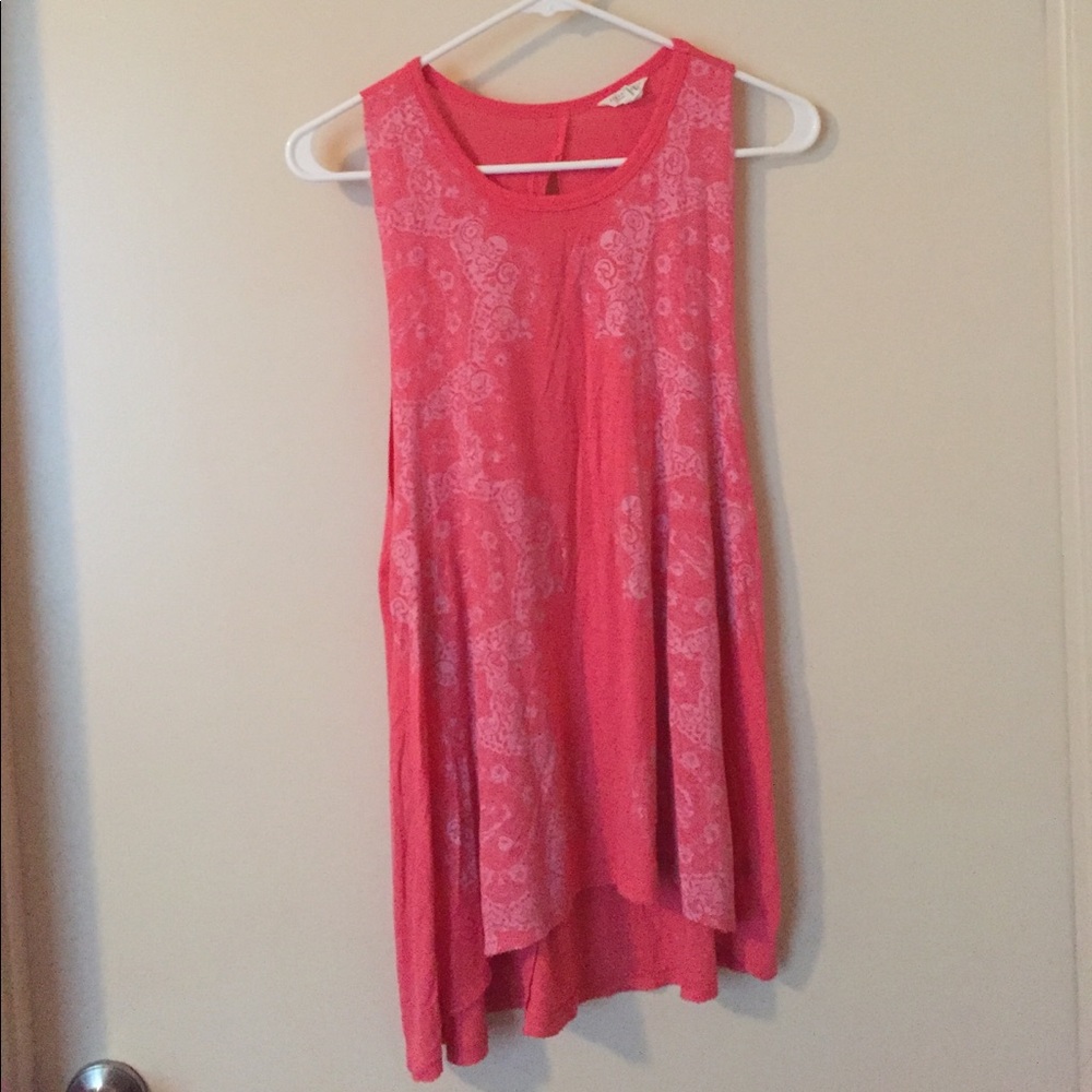Patterned Pink Cutout Tank