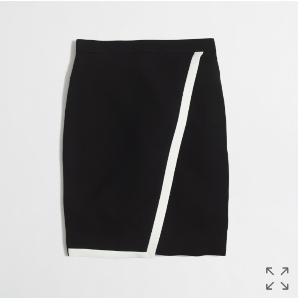 J. Crew Factory Tipped Crepe Wrap Pencil Skirt