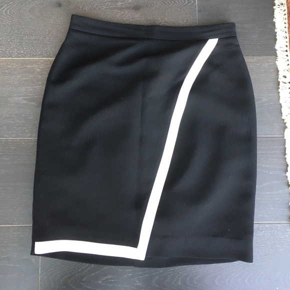 J. Crew Factory Tipped Crepe Wrap Pencil Skirt - Picture 2 of 2