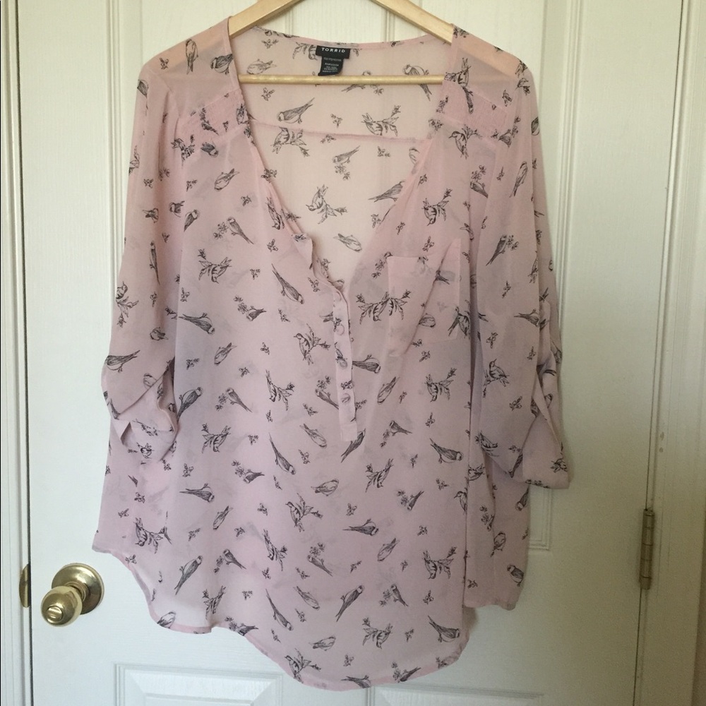 Torrid Chiffon bird tunic