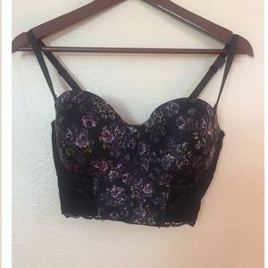 NWT black heart bra