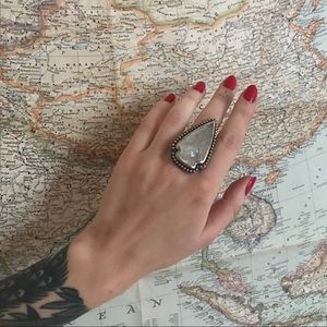 Pamela Love Silver & Quartz Large Arrowhead Ring