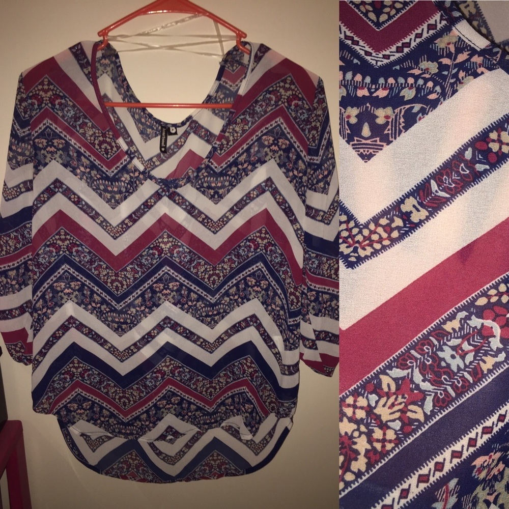 Sheer, chevron shirt!