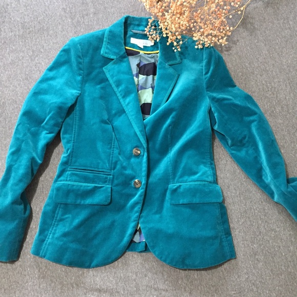 turquoise velvet jacket