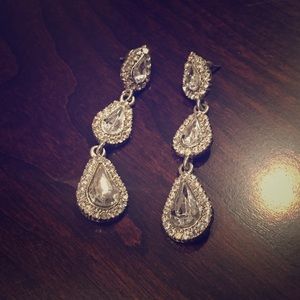 Crystal Three Tier Drop Earrings