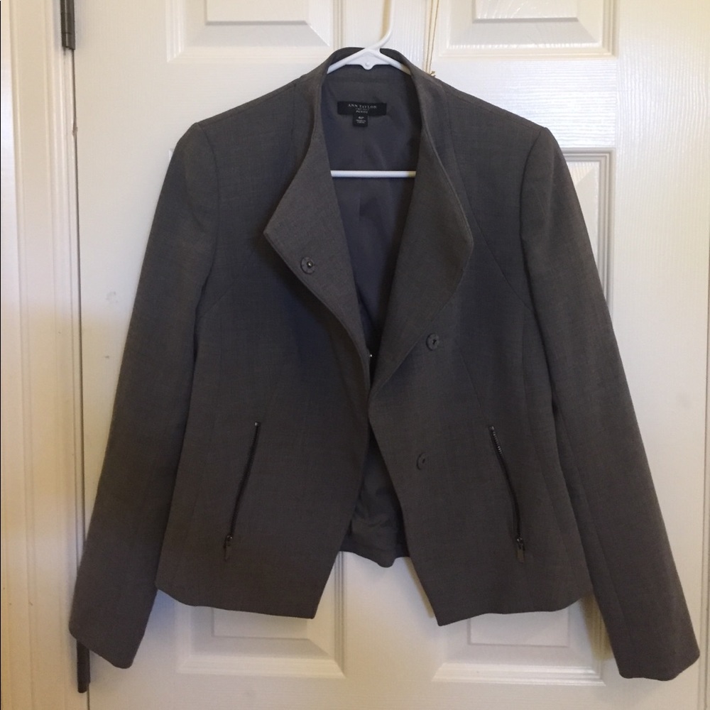 Wool Ann Taylor work jacket in unique moto style