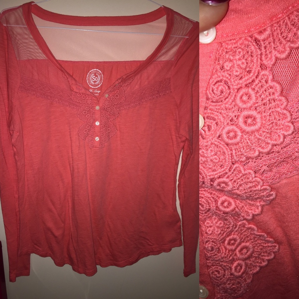Pink/salmon long sleeve shirt!