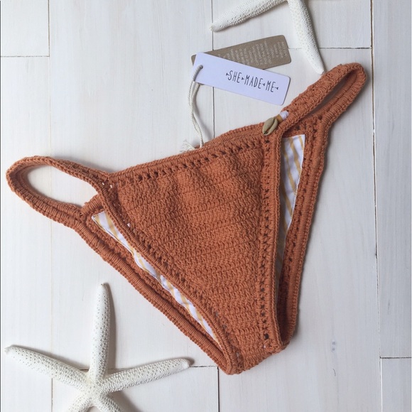 NWT She Made Me Crochet Bikini Bottom - Picture 1 of 6