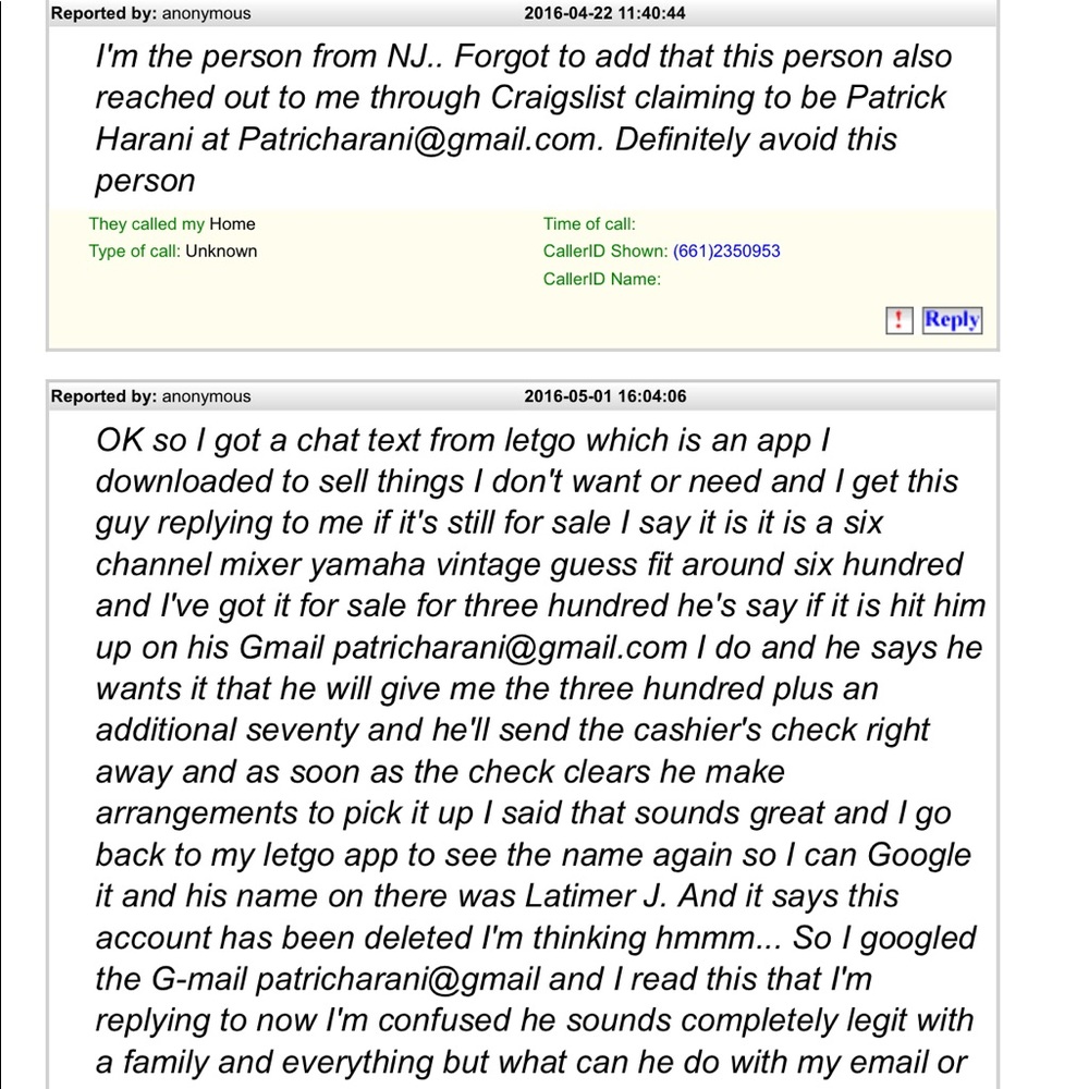 Avoid this person..scamming people