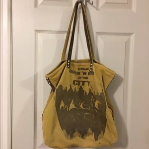Free People Canvas and Faux suede Purse
