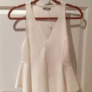 Zara Deep V Neck Peplum Top