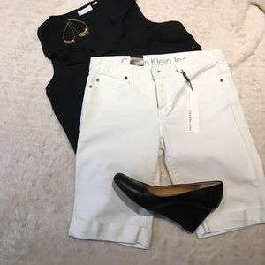 NWT CK Jeans White Bermuda Shorts