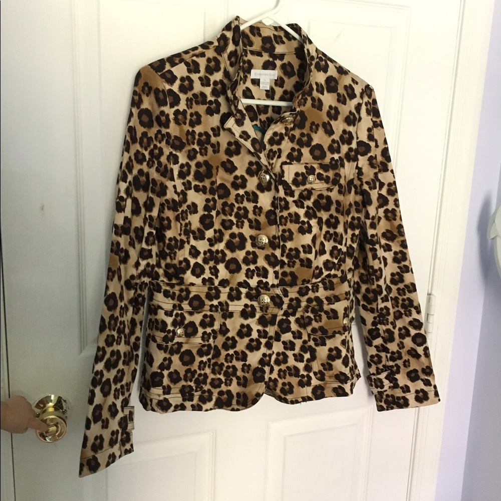 Charter Club cheetah blazer/thin coat