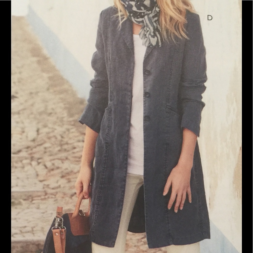 Linen vintage wash 3 button duster