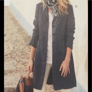 Linen vintage wash 3 button duster