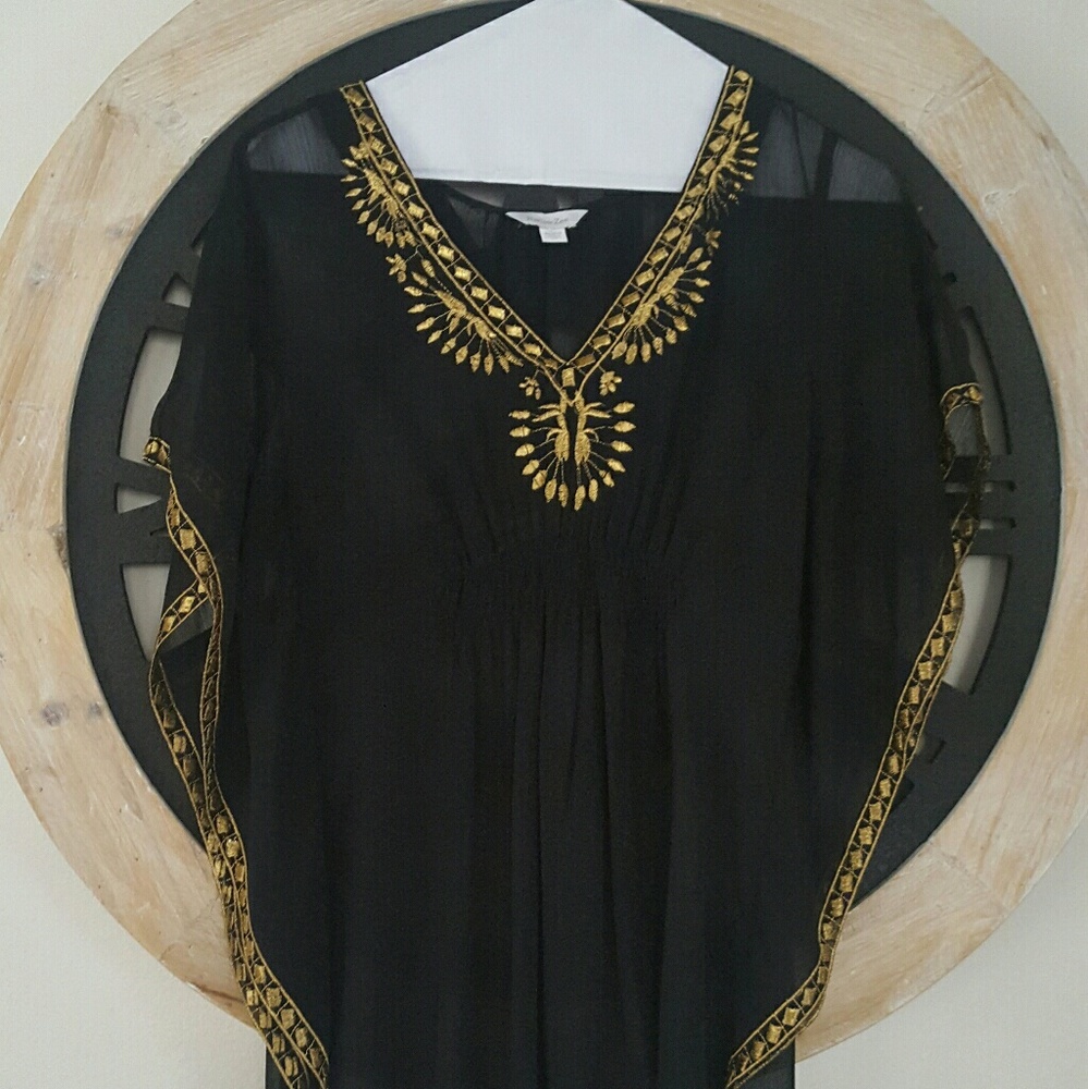 AMAZING SHEER TOP WITH STUNNING GOLD EMBROIDERY