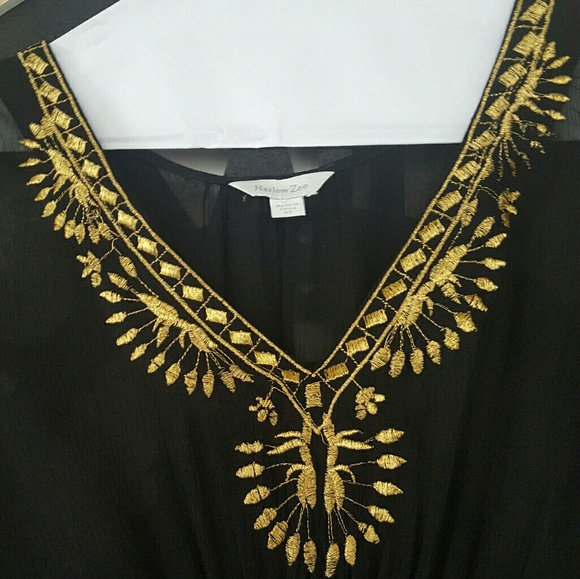 AMAZING SHEER TOP WITH STUNNING GOLD EMBROIDERY - Picture 3 of 3