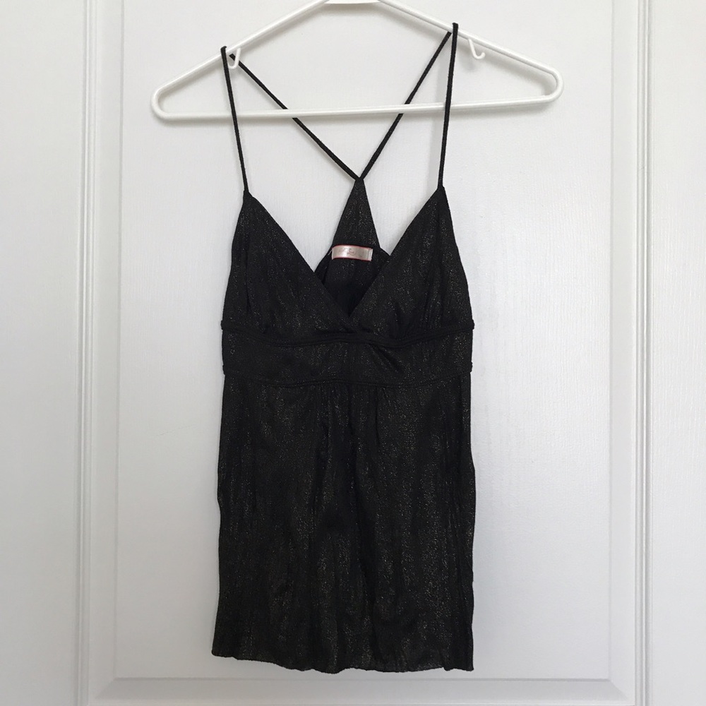 Lux Black Gold Camisole Tank Top (sz S)