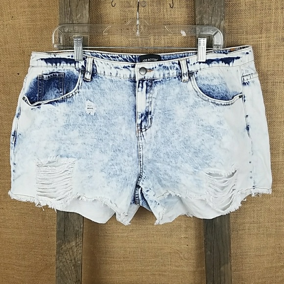 plus size acid wash shorts