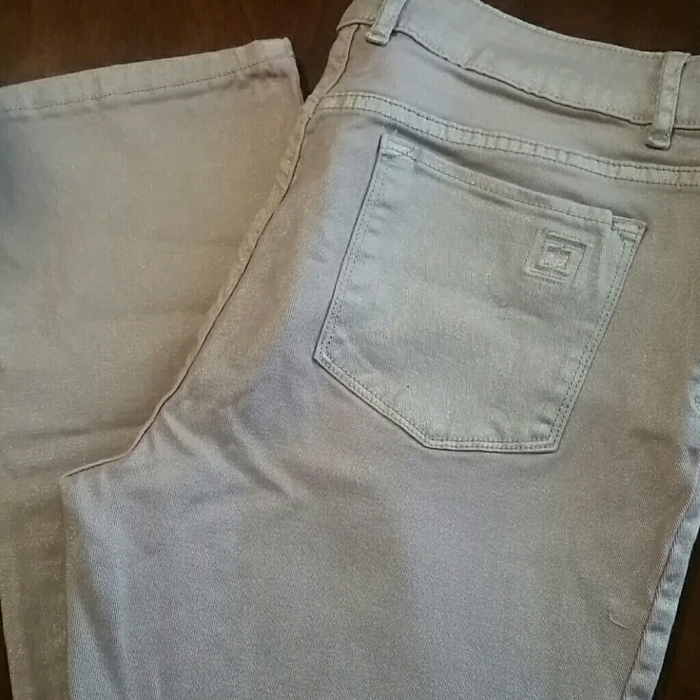 Stretch straight leg gold rose jeans