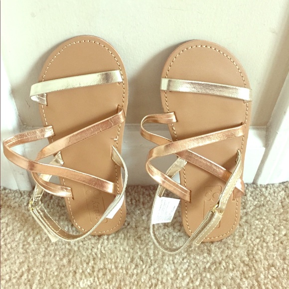 little girls gold sandals