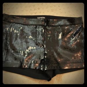 Black sequin Express shorts
