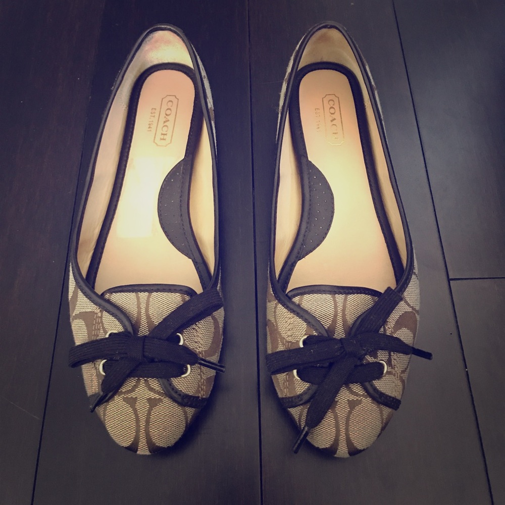 SOLD COACH signature ballet flats! Almost new condition