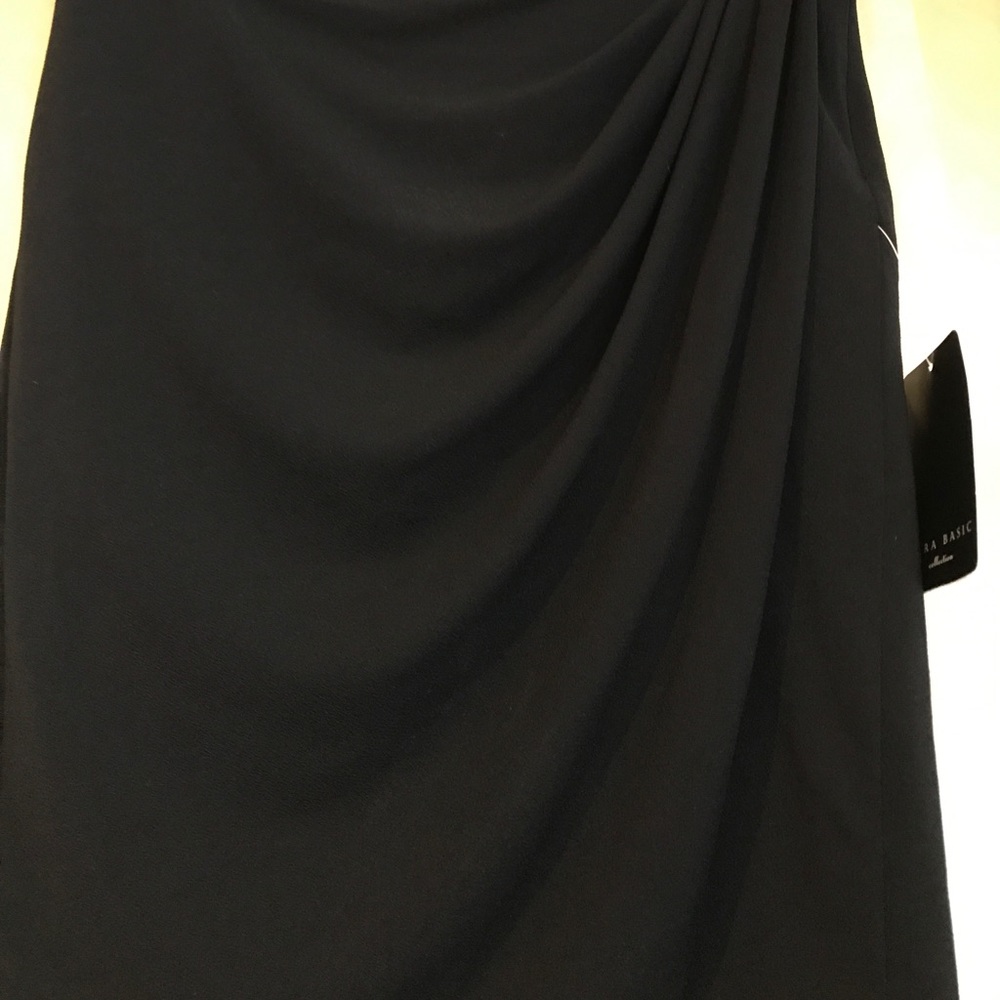 Zara Black Left Side Drape Skirt