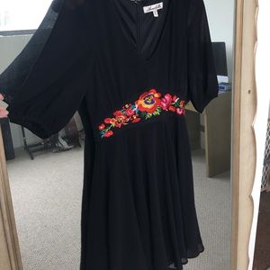 Black Embroidered Dress