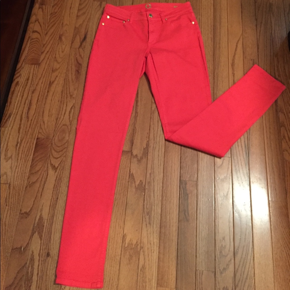 C wonder red skinny jeans