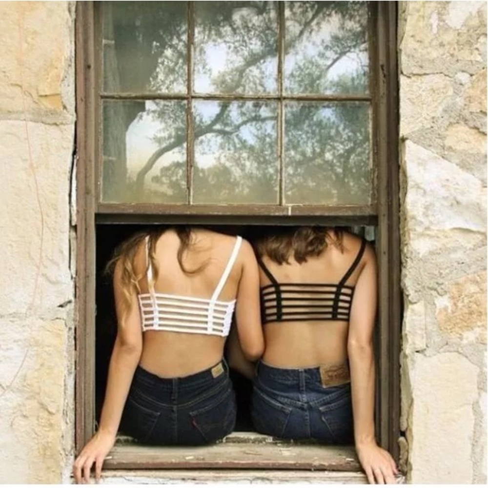 Black bralette with caged back