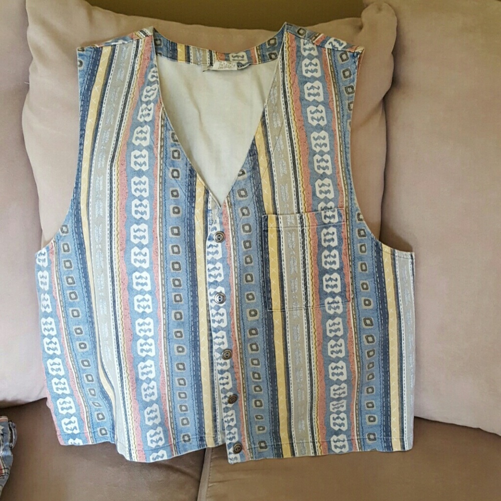 Vintage Jean Tribal Vest