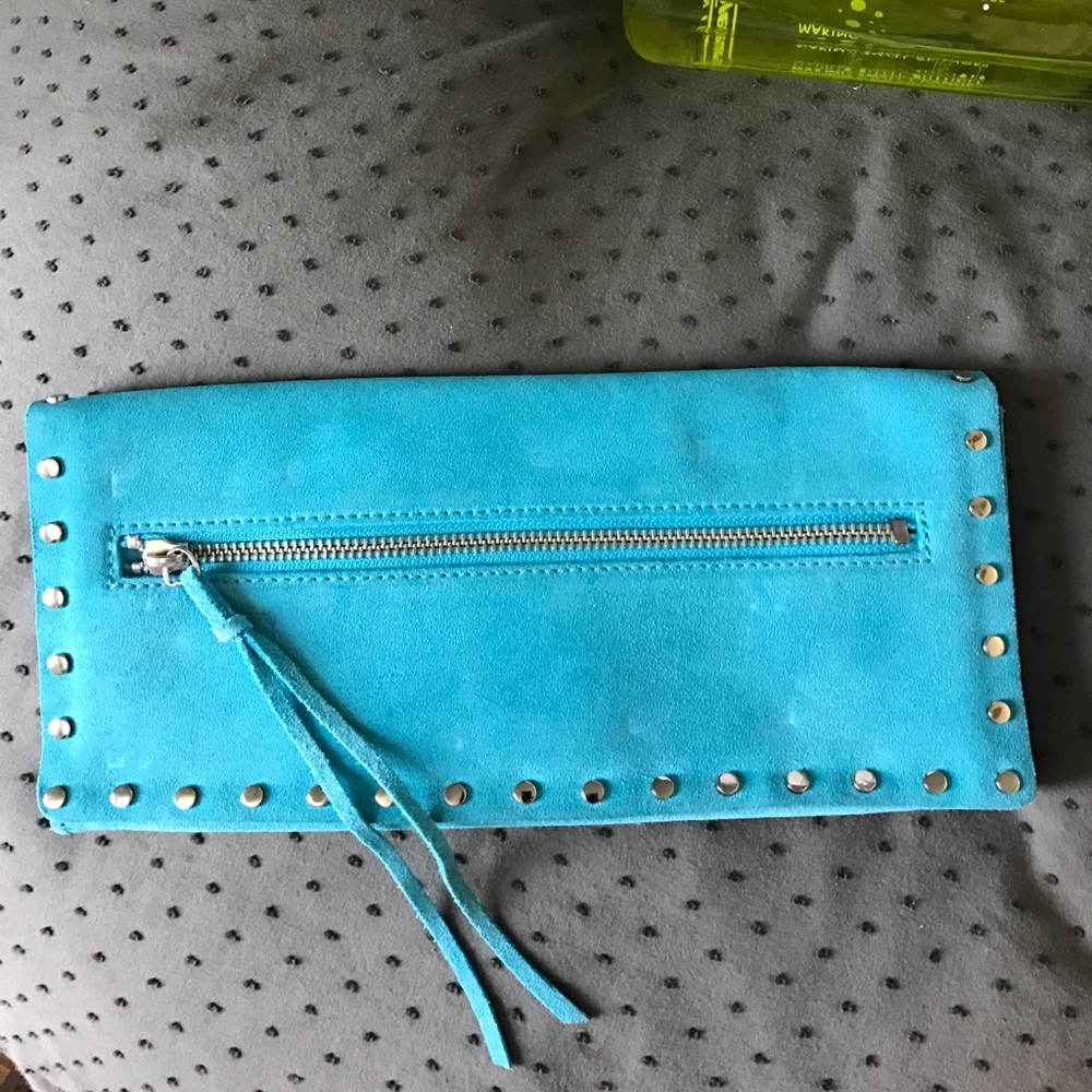 Banana Republic Turquoise Suede Clutch