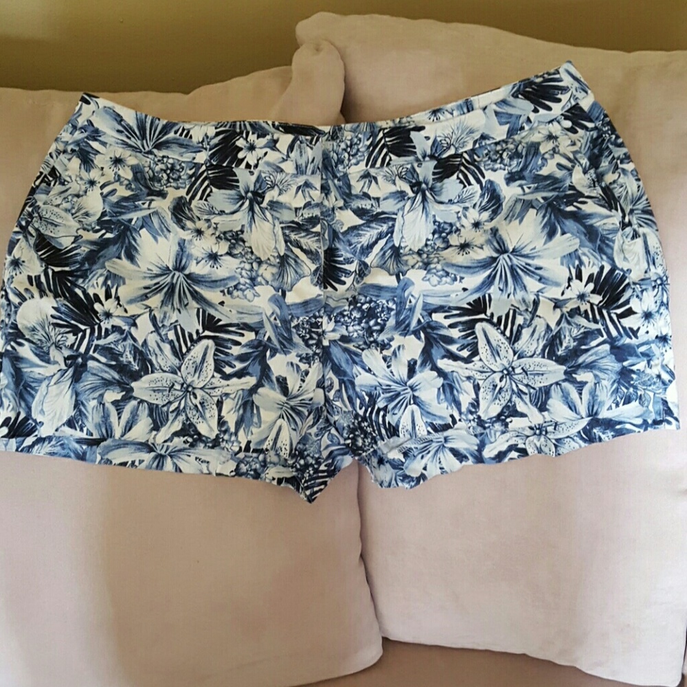 Tropical Blue Print Shorts