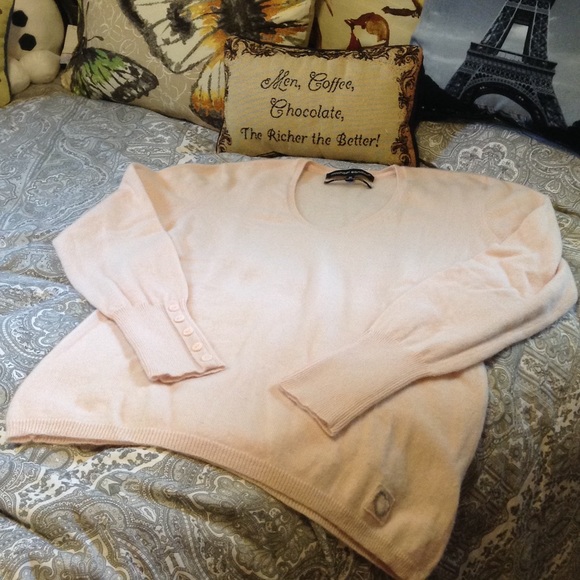 🆕 Michael Sander Sweet Soft Blush Pink 100% Cashmere Sweater🌸 - Picture 2 of 6